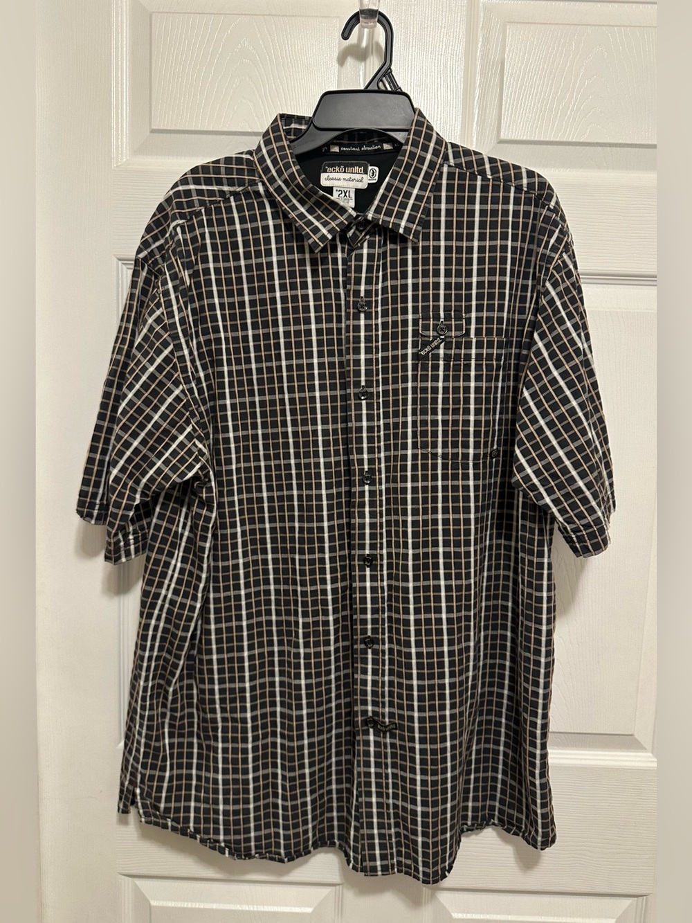 Vintage Ecko Unltd Shirt Mens 2XL Plaid Short Sleeve Button Down Y2K Streetwear
